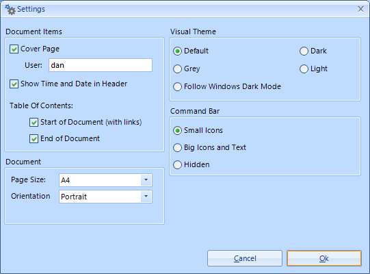 Documentor Settings